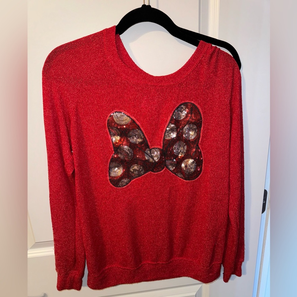 Disney Red Sequin Bow Top